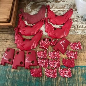 Red Alabama Themed Charms for crafting, hand painted.